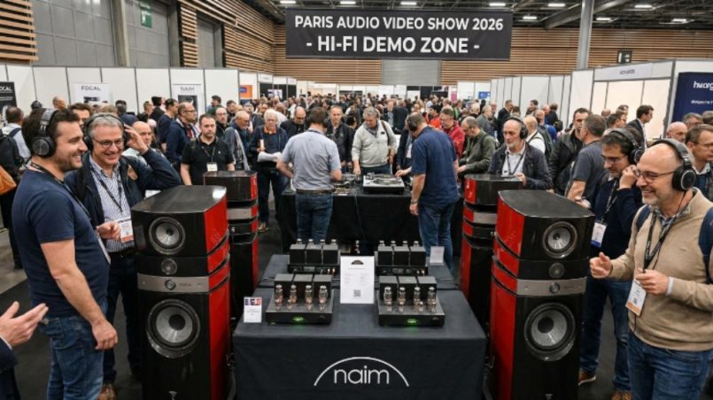 Visitors exploring hi-fi audio demonstrations at Paris Audio Video Show 2026