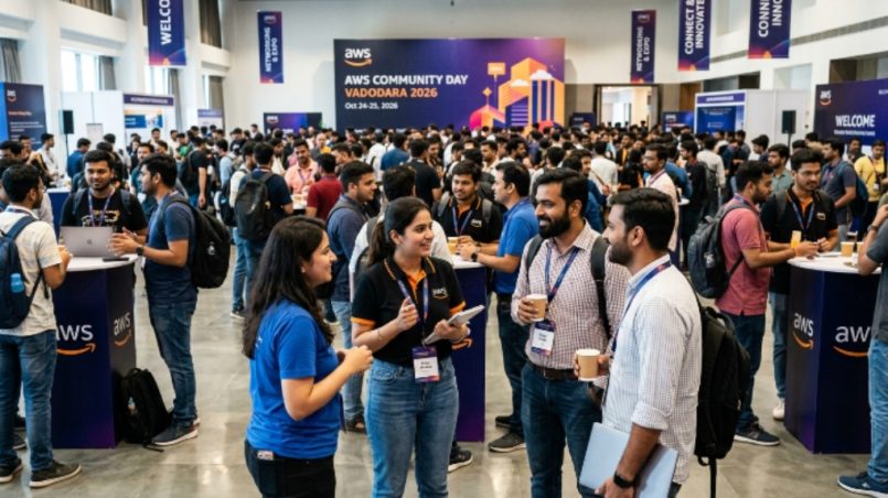 Attendees networking at AWS Community Day Vadodara 2026 event