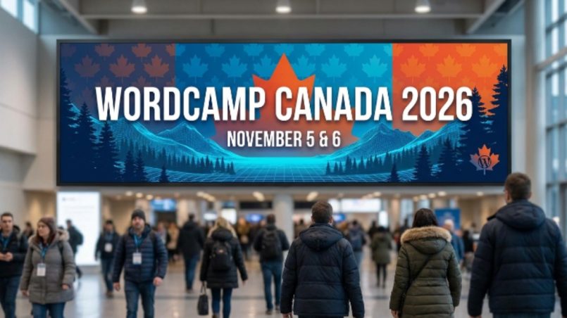 WordCamp Canada 2026 event banner showing November 5 and 6 dates
