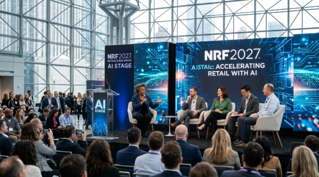 NRF 2027 AI Stage session with retail leaders at the Jacob K. Javits Convention Center