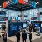 NRF 2027 Retail's Big Show exhibitors and AI technology on the Javits Center expo floor in New York City